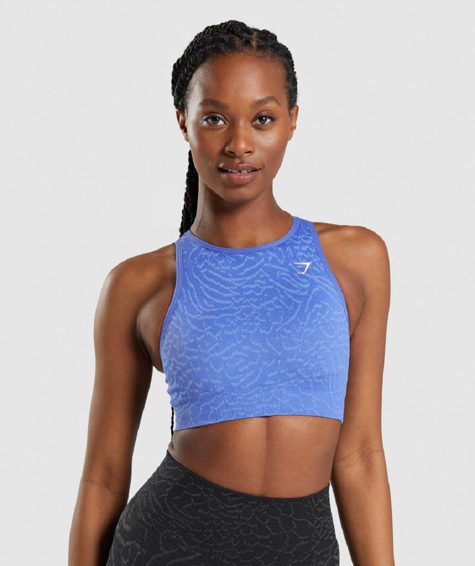 Gymshark Adapt Animal Seamless Ženske Sportski Grudnjak Plave | HR 3361XYU